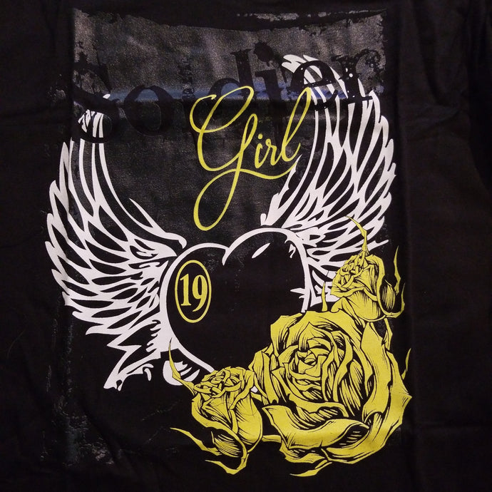 Womens Heart Rose and Wing Shirt