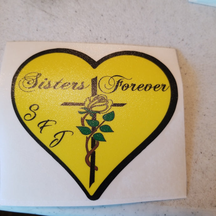 decal lady's heart flower