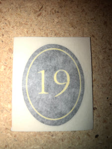 "19" Oval Decal