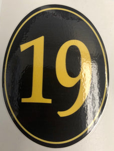 "19" Oval Decal
