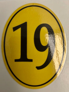 "19" Oval Decal