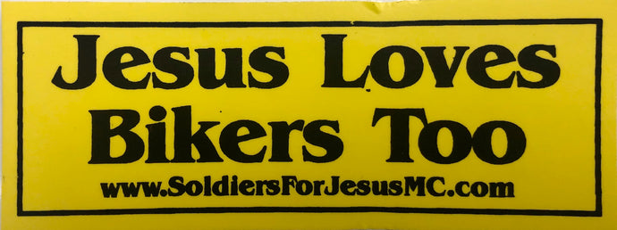 BUMPER STICKER-JESUS LOVES BIKERS TOO LG